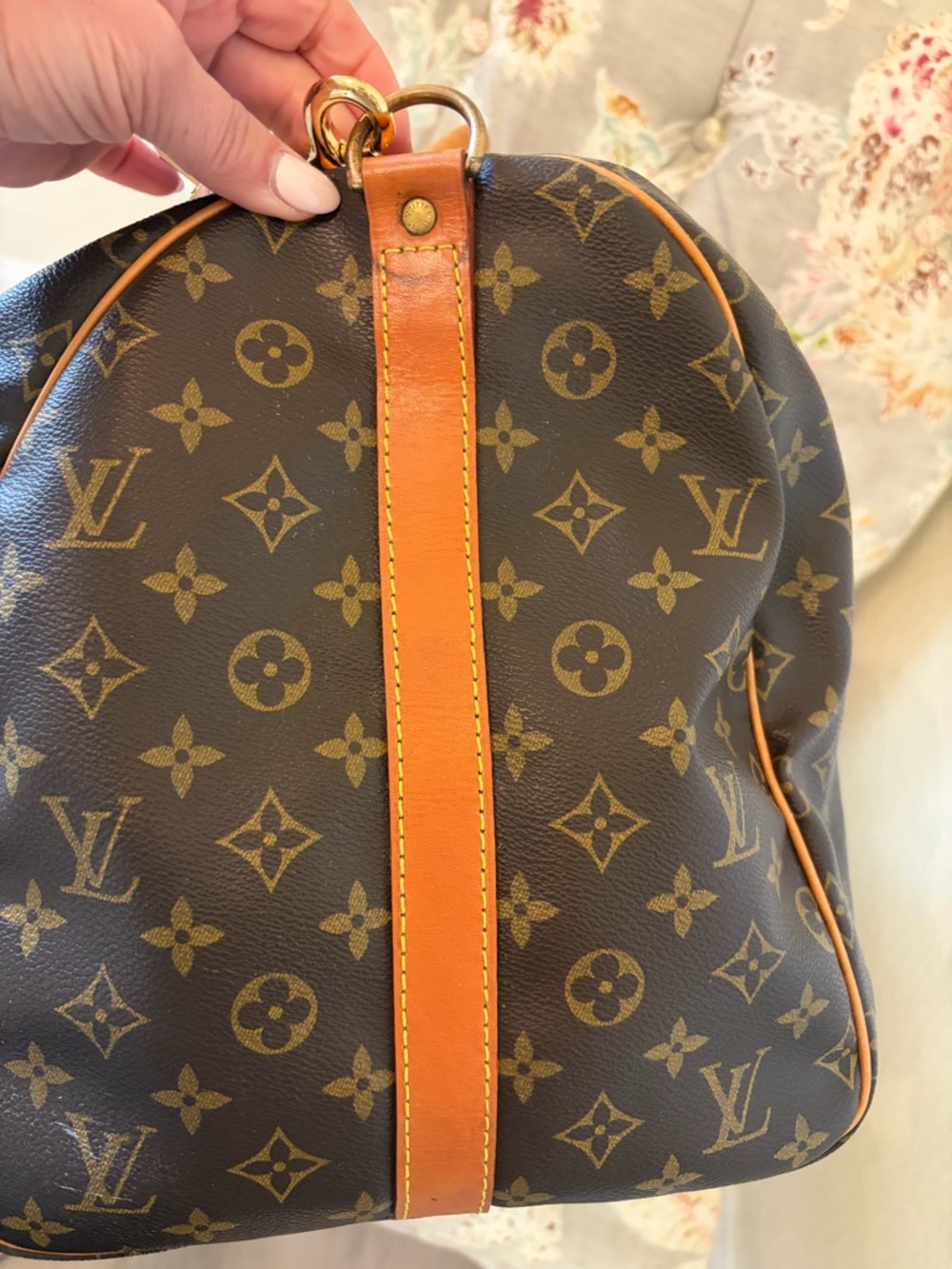 Louis Vuitton Brown Monogram Canvas Keepall 55 Bandouliere Travel Bag - Picture 7 of 12
